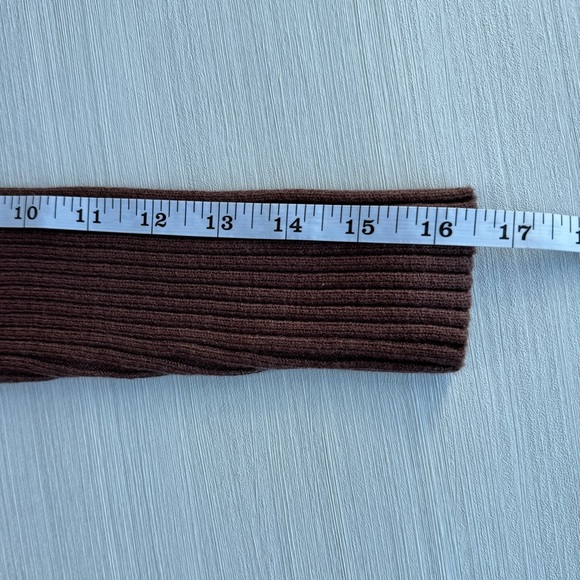 LILLUSORY Turtleneck Oversized Ribbed Tunic Sweater Chocolate Brown S Casual - Picture 12 of 15
